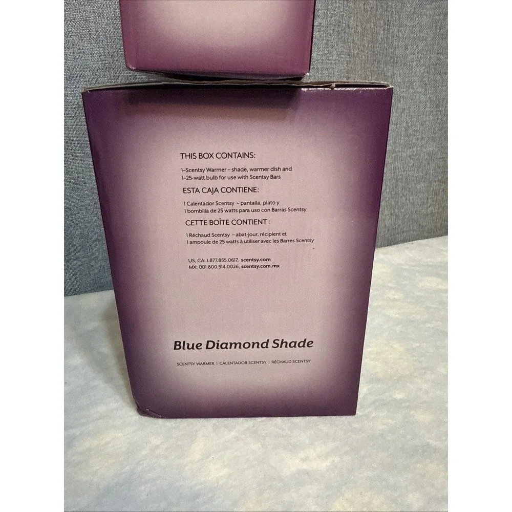 NEW‎ Scentsy Blue Diamond Wax Warmer Shade & Broad Base Retired